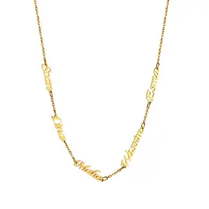 Ожерелье с именем на заказ, из нержавеющей стали, ожерелье-ошейник с буквами