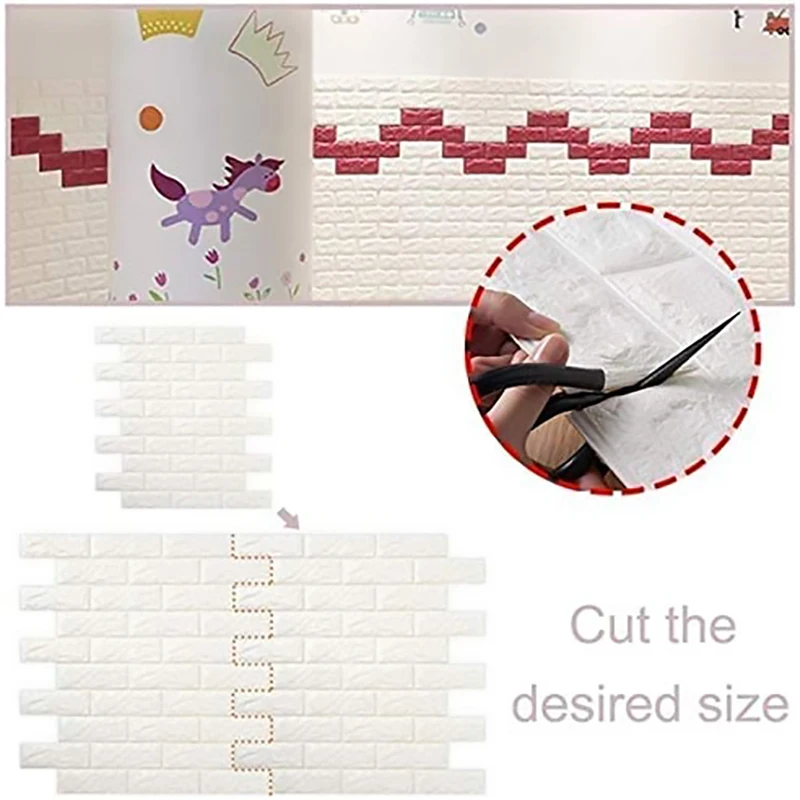 3d Wallpaper Room Decoration Brick Wall Pattern Living Stickers PE Foam Self-Adhesive Tv Background Waterproof Hot Sale | Дом и сад