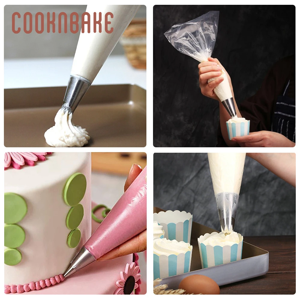 COOKNBAKE 10 шт./компл. PE кондитерских мешков для крема одноразового поддона для торта кондитерский мешок советы сумка прозрачный инструмент для декорирования тортов глазировки сумки