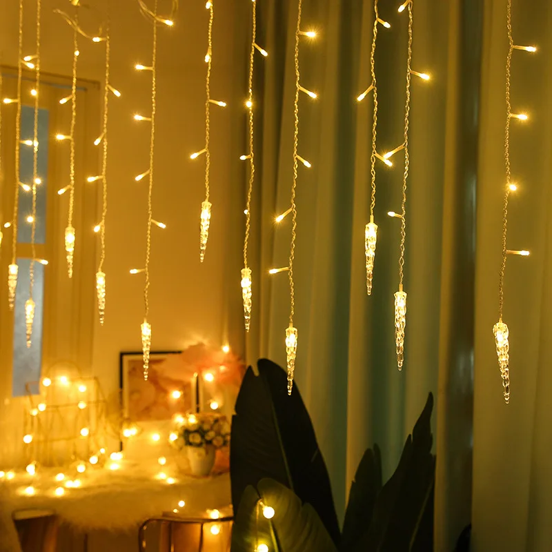 

3.5m Christmas Garland Curtain String Lights Christmas Decorations for Home Festoon Wedding Holiday Home Garden New Year Decor