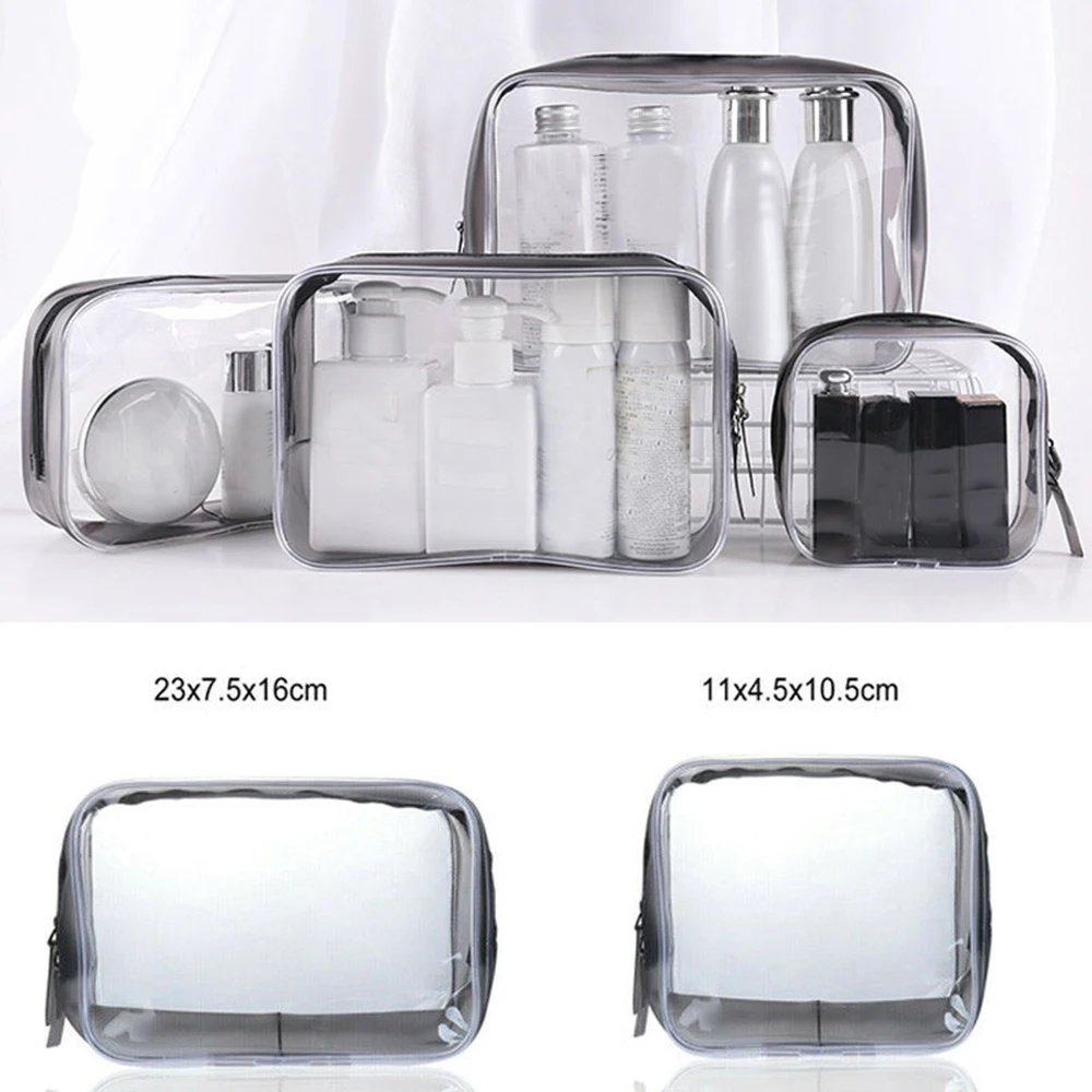 Прозрачная косметичка из ПВХ для женщин дорожный органайзер туалетных