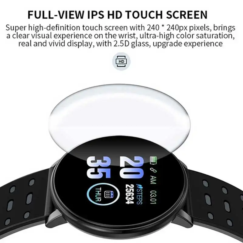 Bluetooth Смарт Браслет Водонепроницаемый фитнес трекер монитор сердечного ритма