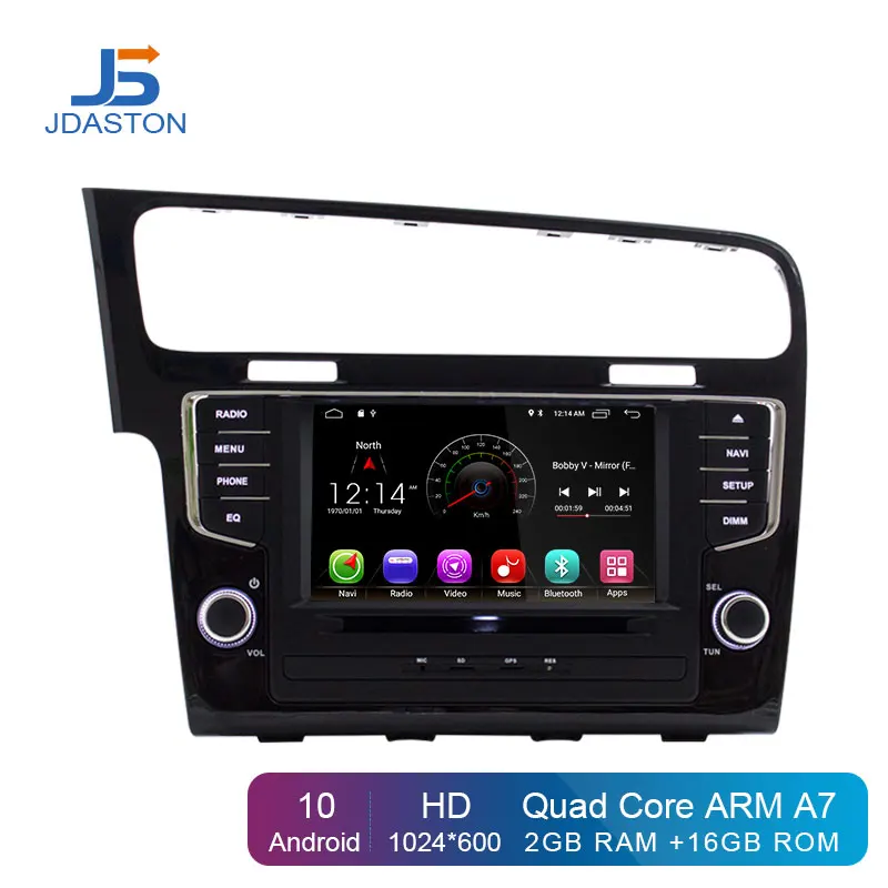 Автомобильный DVD плеер JDASTON ANDROID 10 для VW Volkswagen Golf 7 2013 2017 1 Din автомагнитола