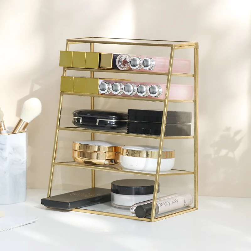 New 6 Grids Clear Acrylic Organizer Lipstick Holder Nail Polish Rack Cosmetic Storage Powder box Makeup Case | Дом и сад