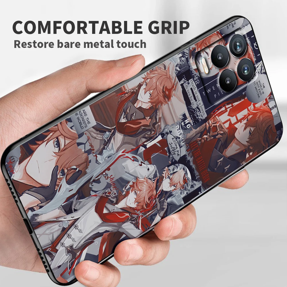 genshin impact for oppo realme narzo 30 20 8 8i 7 6 5 3 2 pro global 5g soft tpu silicone black phone case cover free global shipping