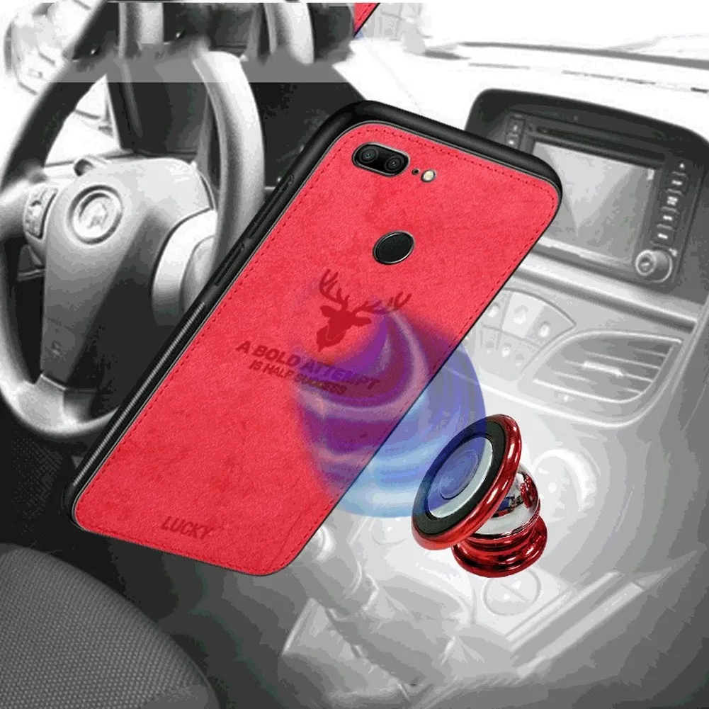Magnetic Cloth Skin Deer Pattern Phone Case for iPhone 11 Pro Max X XS XR Soft TPU Embossed Texture Shockproof Cover Huawei |