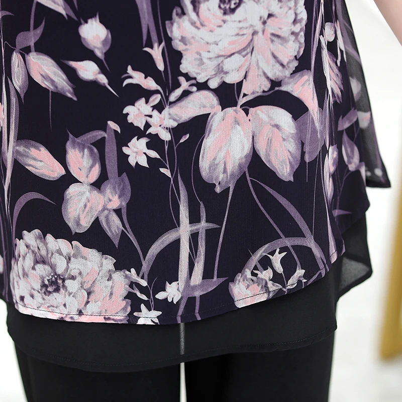 

Women Chiffon Blouse Summer Floral Lady Chiffon Shirt Short Sleeve Chiffon Clothes Free Shipping
