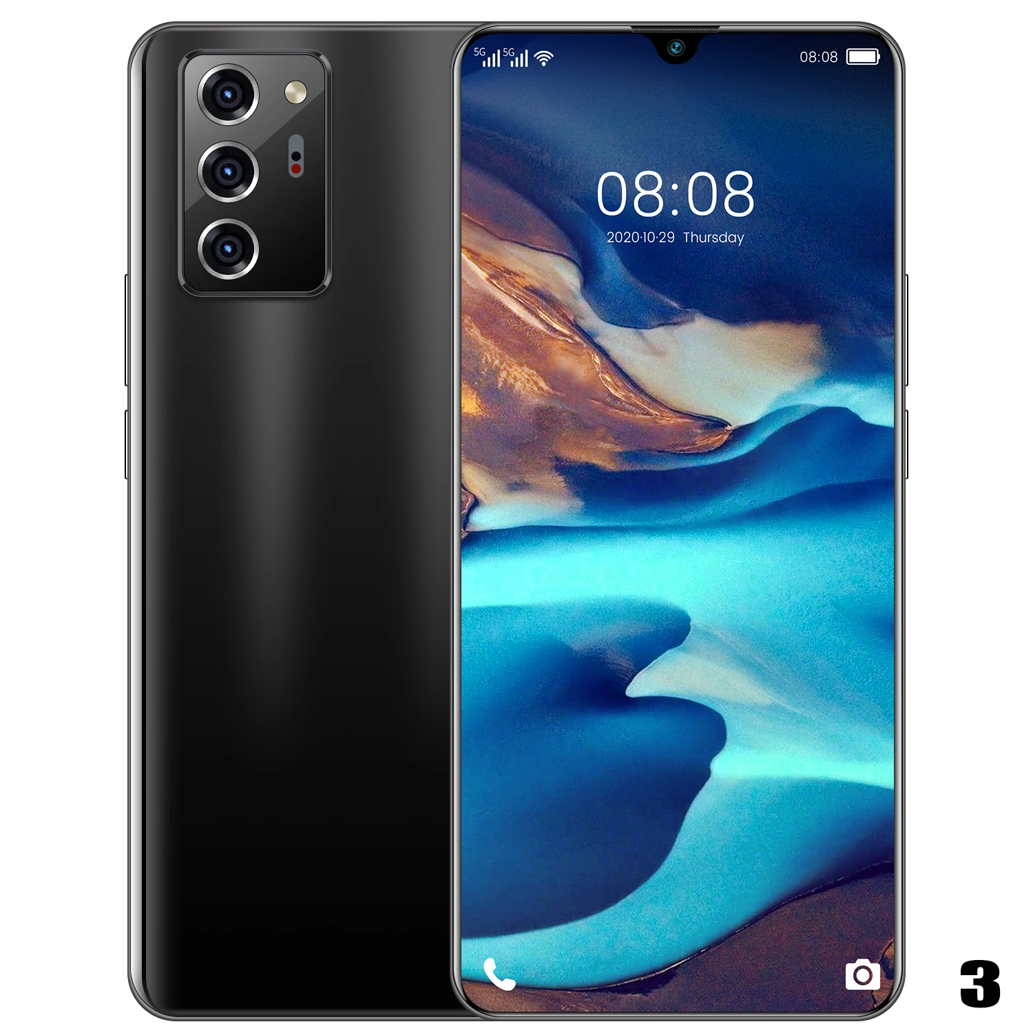 

60 Pro Smartphone 7.1Inch Full Screen 8 Core CPU 5600mAh 1ocore 512GB 5G Intelligent wake-up, face recognition