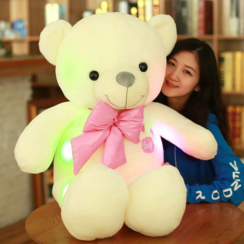 100 120 см креативный светящийся Мишка Тедди со светодиодной подсветкой мягкие