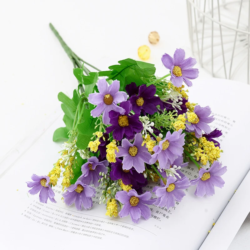 

Sporadic Daisy Chrysanthemum Artificial Flowers Bouquet DIY Multicolor Artificial Flowers Fake Flower for Home Party Decoration