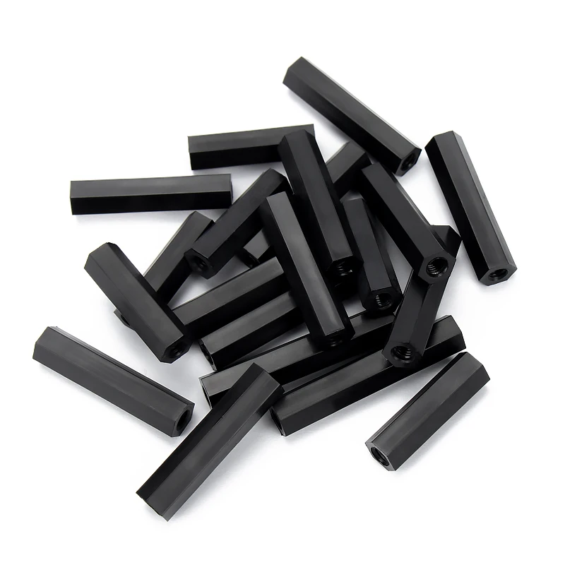 

M2 M2.5 M3 M4 PCB Spacer Nylon Black Hex Female Standoff Nylon Double Pass Plastic Hexagon Thread PCB Motherboard Spacer