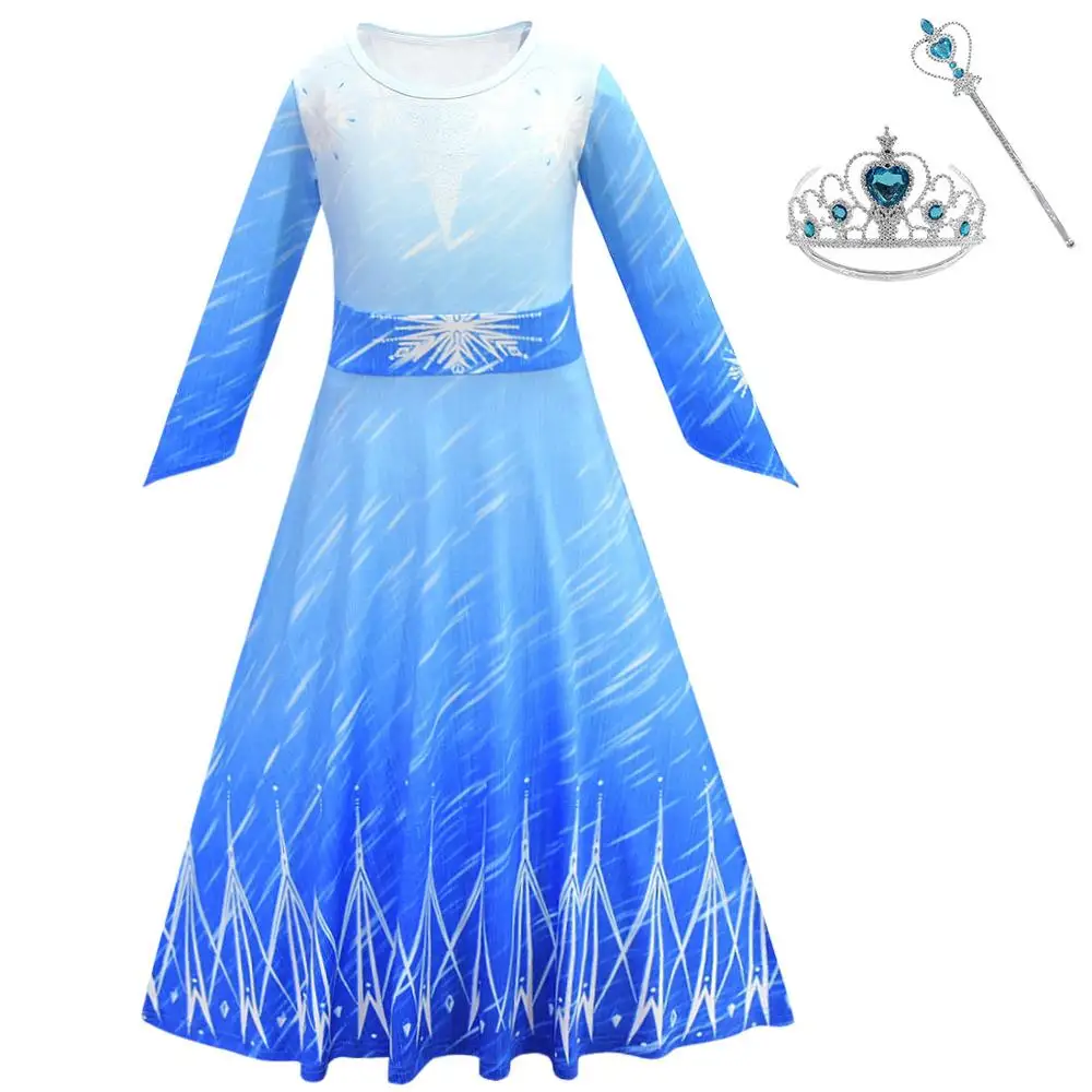 Платье Эльзы для девочек 2 платья Снежной Королевы Карнавальный костюм Елены