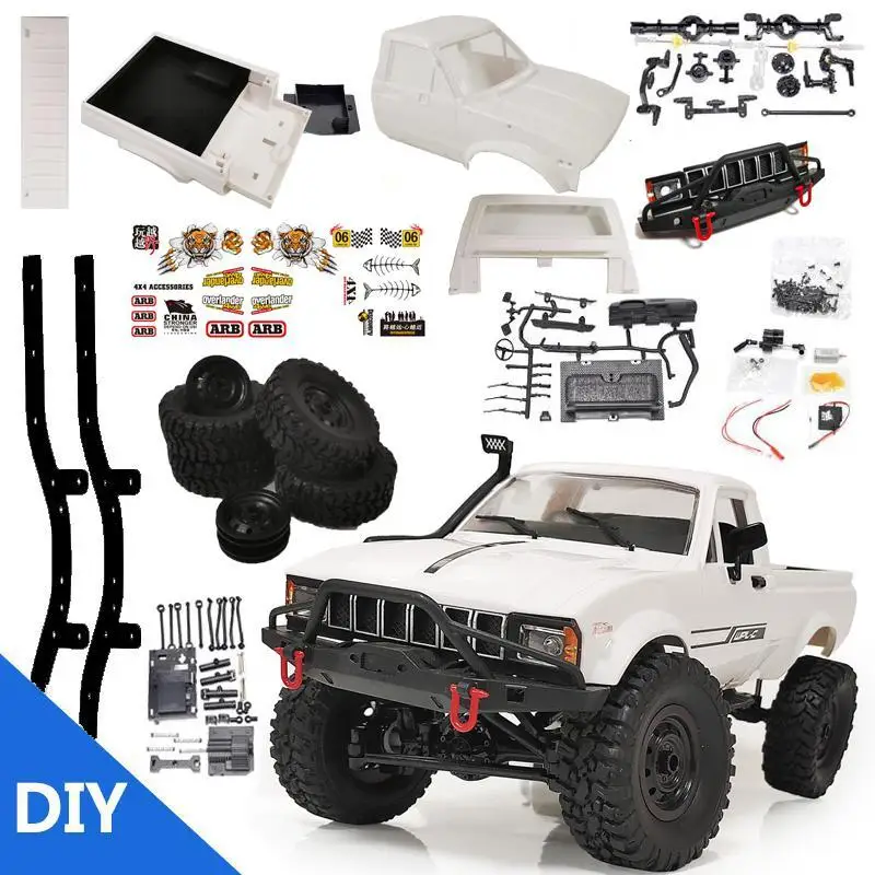 WPL C24-1K 4WD 1/16 Kit 2.4G Crawler Off Road RC Car 2CH Vehicle Models With Motor Servo and Head Light For Kid's Toy | Игрушки и