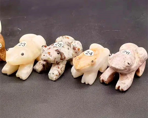 

Madagascar pure hand carved natural quartz crystal cat and frog home decoration healing