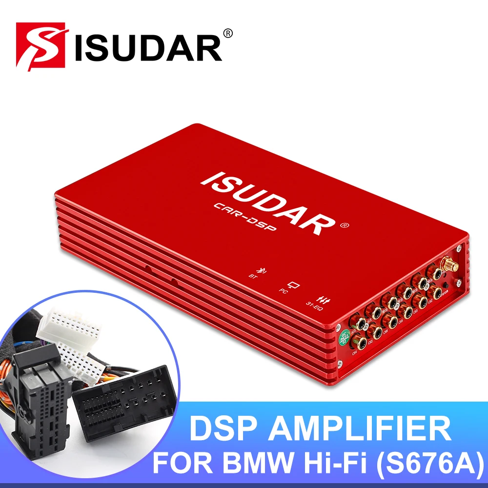 ISUDAR DA08 автомобильный DSP усилитель для BMW Hi Fi S676A Авто Цифровой аудио процессор Qualcomm