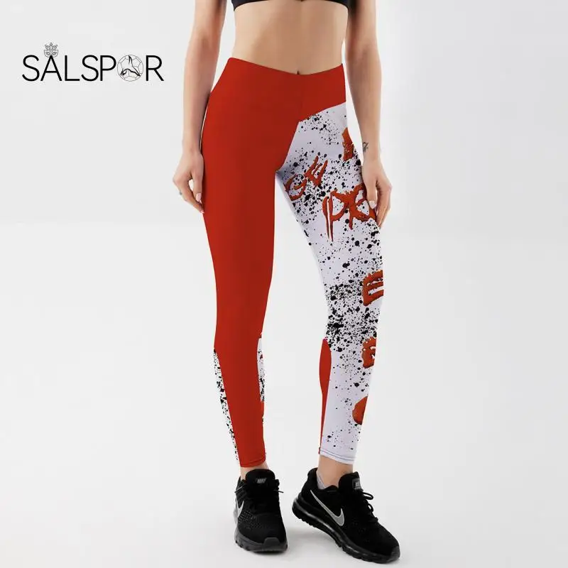 

SALSPR Sexy V-Shaped Sports Leggings Women Letter Gradient Leggins High Waist Hip Lift Pants Gym Fitness Yoga Tight Sportswear