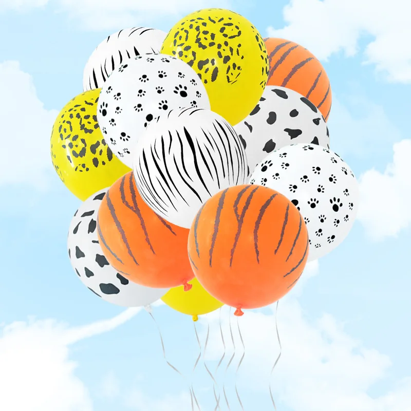 

10pcs 12inch Pets Dog Paw Cow Stripe Latex Balloons Animal Theme Party Decor Kids Classic Toys Globos Helium Air Inflatable Ball