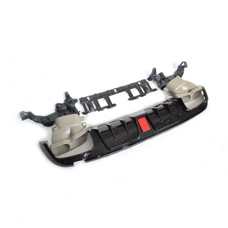 muffler and diffuser PP Автомобильный задний бампер диффузор для губ светодиодный светильник четыре двери с глушителем хвост подходит для- Benz W205 C200 C300 C43 C63 AMG - Цвет: muffler and diffuser