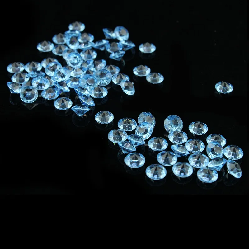 Light blue 1000 шт 10 мм прозрачный акриловый Свадебный Стол Конфетти бриллианты разлетающиеся кристаллы украшения - Цвет: Light blue