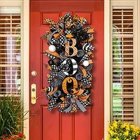 halloween wreath door hanging decoration halloween boo letter pumpkin door wreath gift happy halloween home party supplies