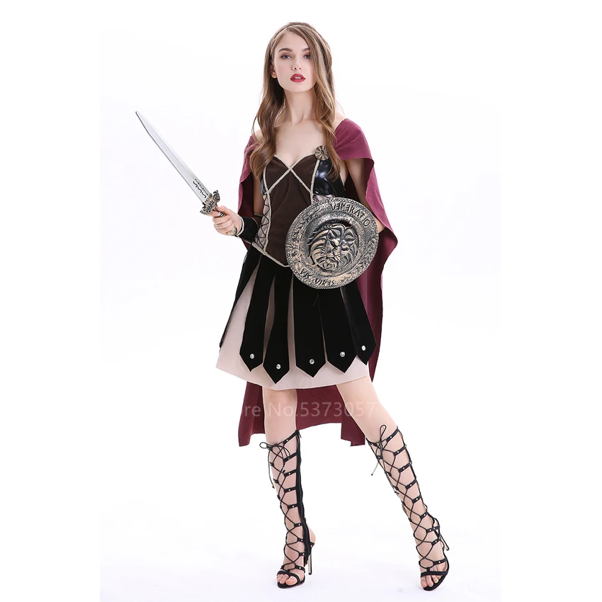 Средневековый костюм для косплея Хэллоуина пираты Греческая богиня воин накидка