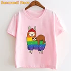 Лидер продаж 2021, футболки с принтом радуги, сна, любви, ленивецов, животных, милая детская одежда, рубашка в стиле Харадзюку, милая детская одежда, футболка
