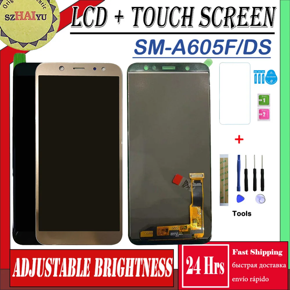 TFT lcd для samsung Galaxy A6 Plus A605 A605F A605FN экран lcd дисплей 6,0 ''сенсорный экран в сборе