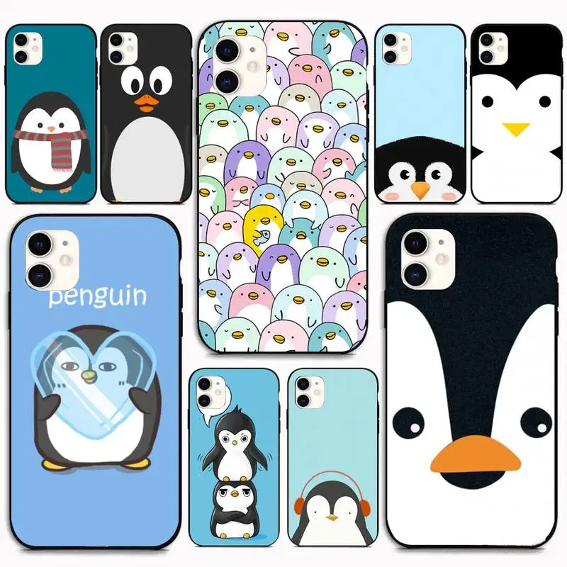 Чехол для телефона с милым пингвином IPhone 12 Pro X XS Max XR 7 8 Plus Mini 11 SE 2020 | Мобильные