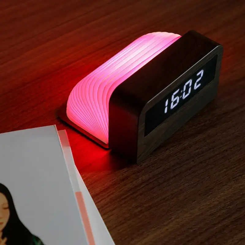 

Светильник 2 в 1 с большим экраном и цифровыми часами, перезаряжаемый Домашний Настольный ночсветильник для спальни, спальни, общежития, све...