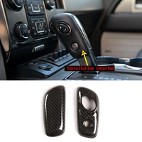 for ford f 150 2009 2014 real carbon fiber gearshift head cover 2 piece set car interior modification car accessories