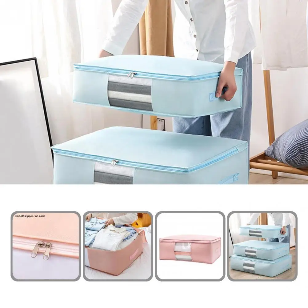 

Firm Handle Useful Breathable Thicken Clothes Organizer 3 Color Storage Bag Easy to Use for Dorm