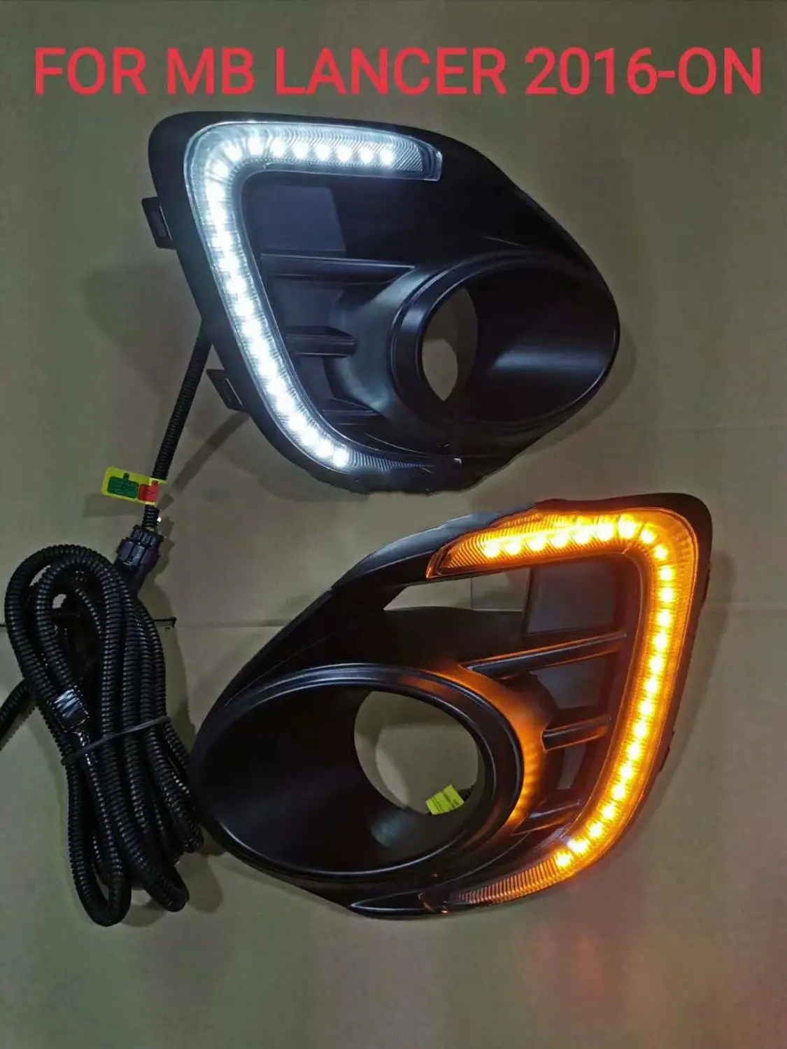 

Eosuns Led Daytime Running Lights with Yellow Turn Signal Assembly Fog Lamps for Mitsubishi Lancer 2016-on