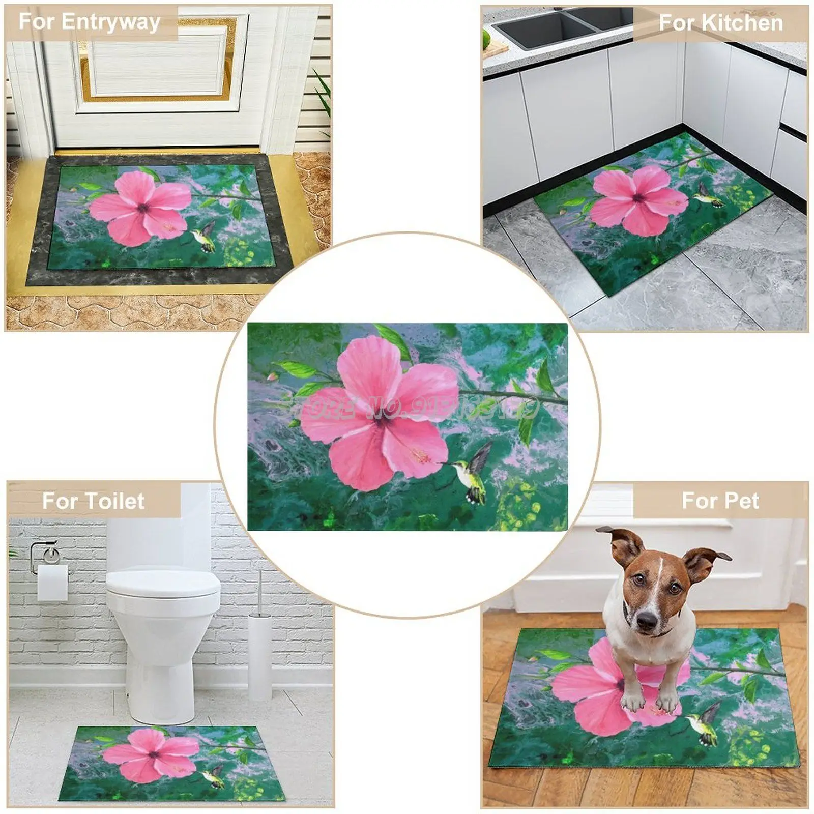 

Коврик Hibiscus коврик «сад», домашний вход, коврики для ванной, гостиной, напольные коврики, гибискус, цветочный сад, ландшафт Pai