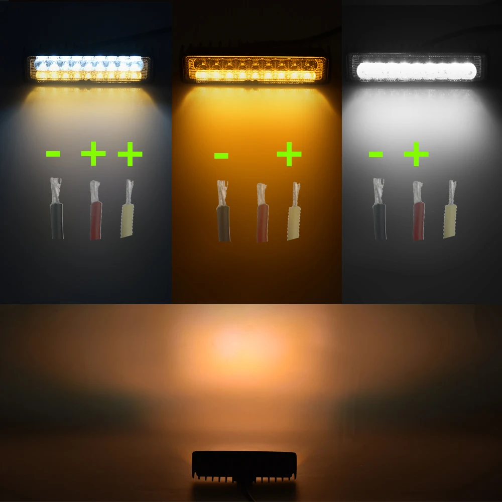 Led-светильник-Бар 18 Вт 48 Вт 42 Вт 54 Вт Светодиодный светильник для 4x4 внедорожника 12В 24В светодиодный рабочий светильник для туман светильник Реверсивный светильник светодиодный Подсветка