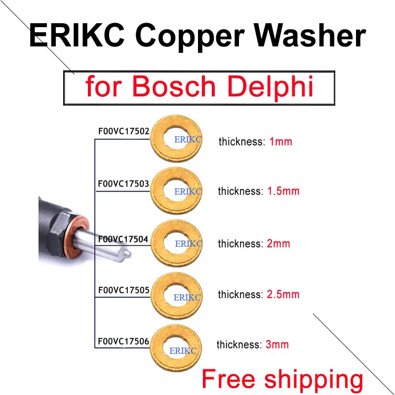 

F00VC17506 F00VC17503 COMMON RAIL DIESEL INJECTOR NOZZLE COPPER WASHER F00VC17505 F00VC17504 For Bosch Delphi Sprayer Gasket