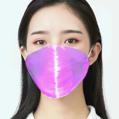 

ins New LED RGB 7 color mask built-in battery colorful glow concert fiber optic neon dust mask DJ hip-hop party cosplay gift