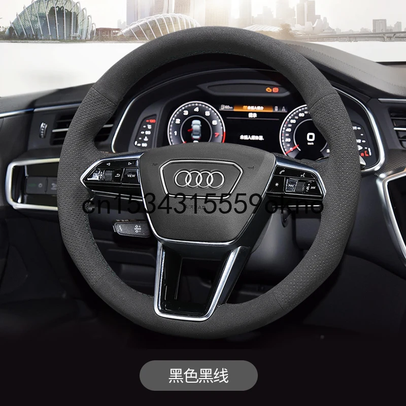 

Чехлы на руль, черные, кожаные, для Audi Q3 Q5 Q5L A6L A4L A5 A3 Q7
