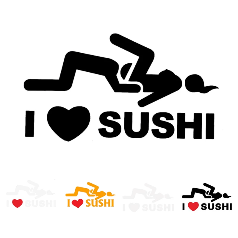 

I Love наклейки для суши автомобильное окно фургон заднее лобовое стекло грузовик дверь бампер наклейка ПВХ Бомба Смешная стойка ежедневный у...