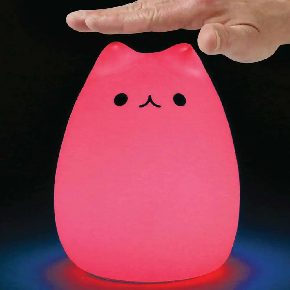 

Colorful Silicone Cat Light Silicone Light Patting Color Changing Night Light