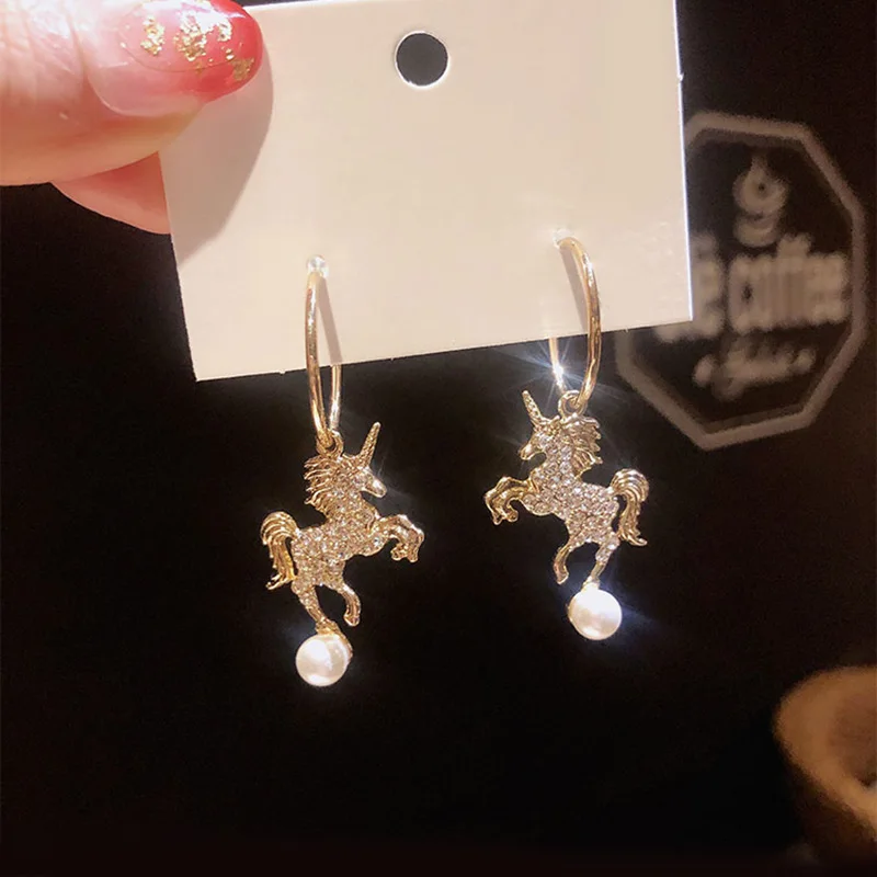 Женские серьги с пегасом эксклюзивные из красной сетчатой ниши французские