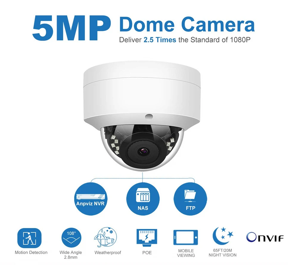 Hikvision Совместимость 5MP купольная POE ip-камера наружная Buid-in-Mic домашняя камера видеонаблюдения IP66 IR 30m ONVIF H.265