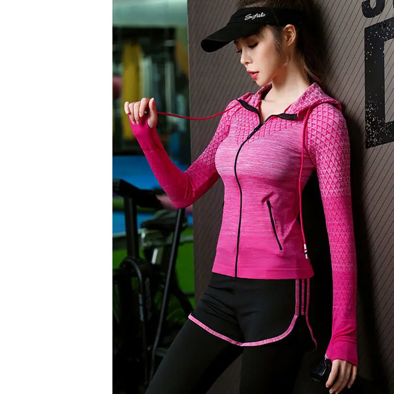 

Women's 2021 new yoga suit women's slim gym long sleeve running suit