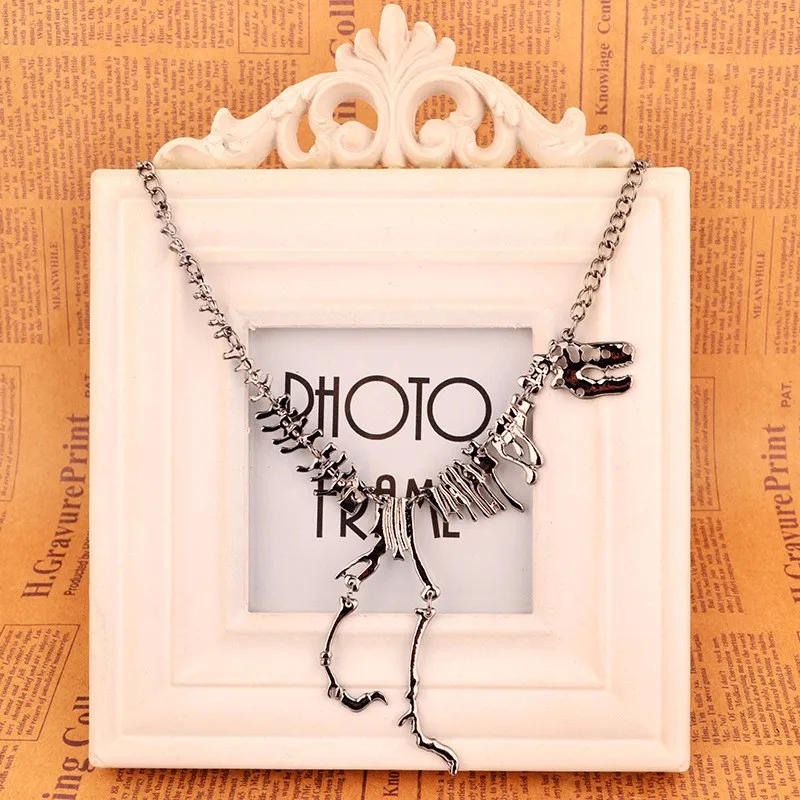 

Fashion New Style Sexy Unisex Punk Gold Silver Primitive Dinosaur Skeleton Organism Exaggerated Sweater Jewelry Chain Necklaces