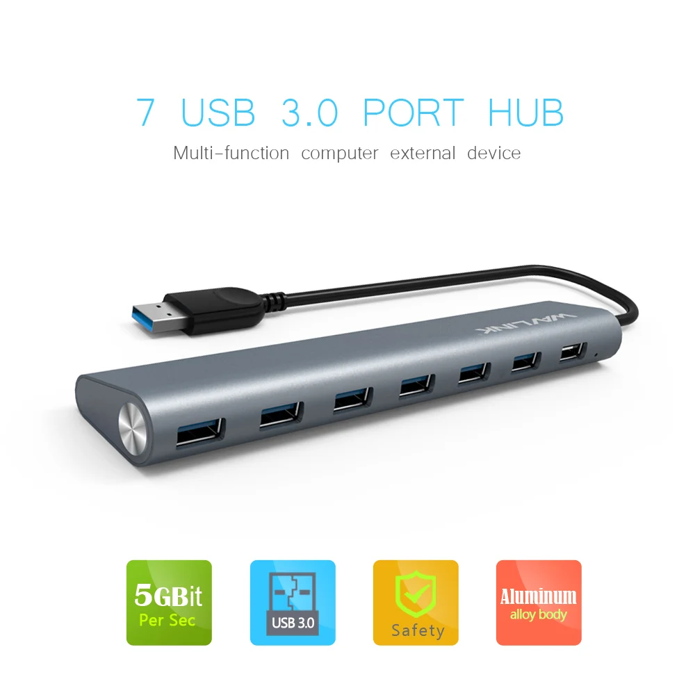 Super speed 7-Порты и разъёмы USB 3 0 Алюминий концентратор с выходом 5V/4A Мощность адаптер