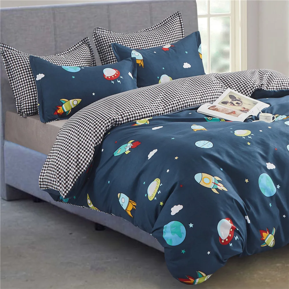 

Cute Printed Bedding Set 2/3pcs Soft Quilt Cover Fashion Reversible Duvet Cover Set Twin Full Queen King Size Home Textile