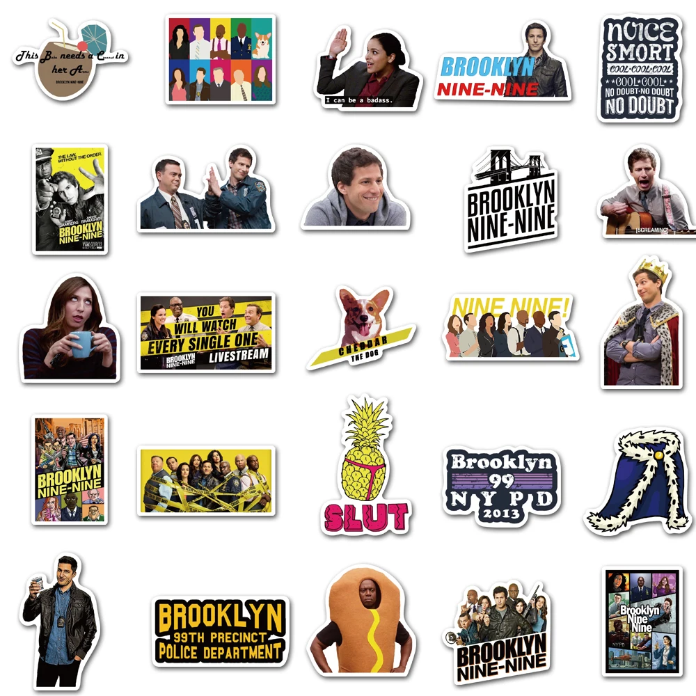 

25/50pcs Brooklyn Nine-Nine Stickers for DIY Stationery Decal Pegatina Motorcycle Skateboard Laptop Guitar Helmet Sticker