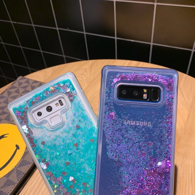 Мягкий защитный чехол с жидкими блестками изображением зыбучие пески любовь