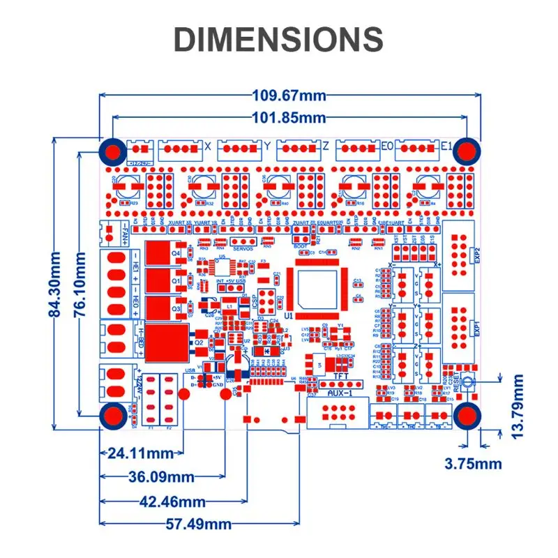 SKR V1.3 плата управления аксессуары главный мотор драйвер Материнская PCB мини