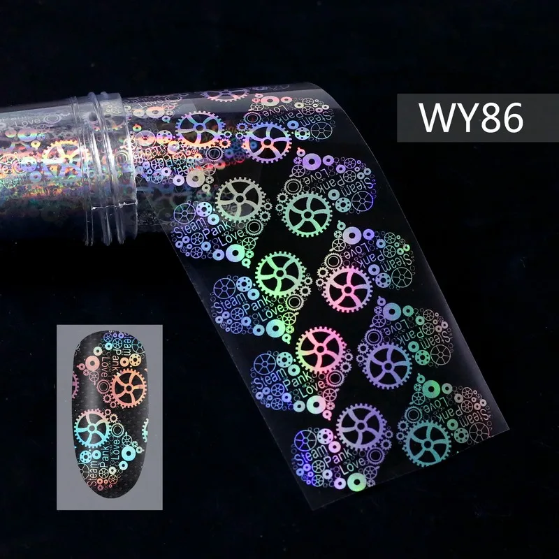 WY86 Foils Sticker 28 узоров голографические лазерные ногтевые переводные наклейки из фольги пламенный цветок Единорог Переводные картинки для ногтей украшения для дизайна ногтей - Цвет: WY86 Foils Sticker
