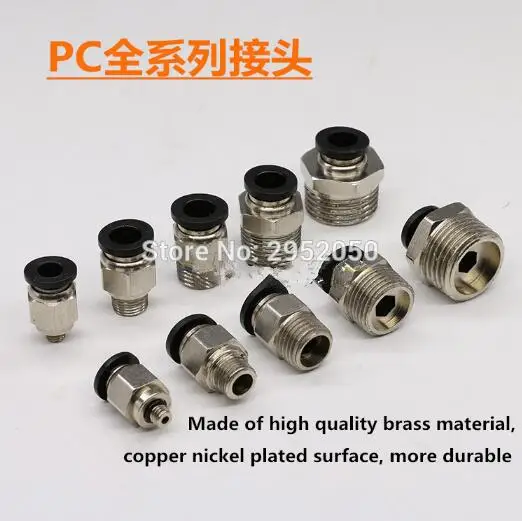 

Free shipping HIGH QUALITY 30pcs 4mm to M5 Pneumatic Connectors male straight one-touch fittings BSPT PC4-M5